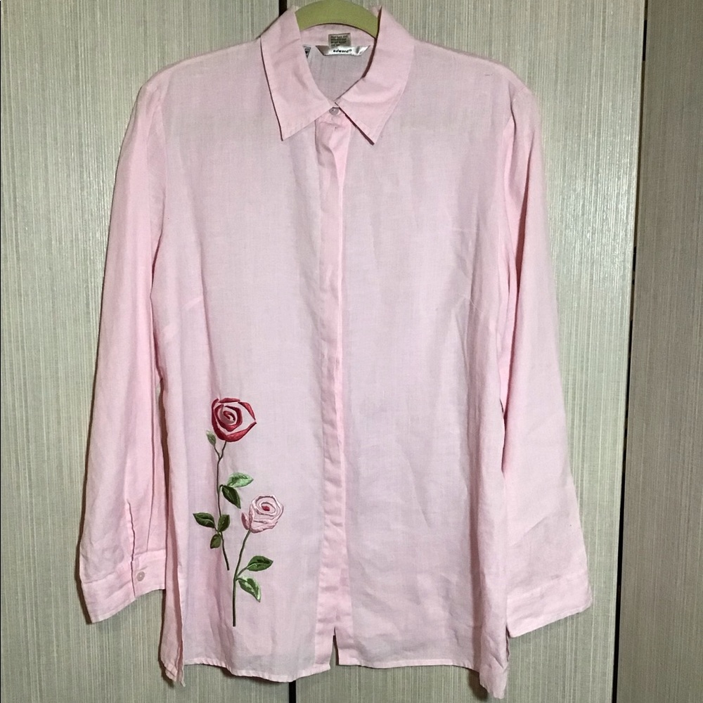 Edward Irish linen embroidered blouse